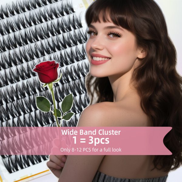 Sangbasang Wispy Lash Clusters D Curl WideSpan DIY Eyelash Extension 110 Pcs Individual Lashes 10-14mm with 0.05mm Thin Black Band - 图片 4