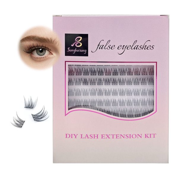 Sangbasang Individual Lashes 120 Pcs DIY Eyelash Extensions Natural 10-14mm Cluster Lashes