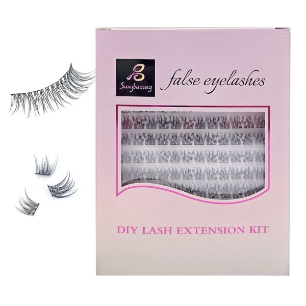 Sangbasang Individual Lashes 120 Pcs DIY Eyelash Extensions Natural 10-14mm Cluster Lashes - 图片 3
