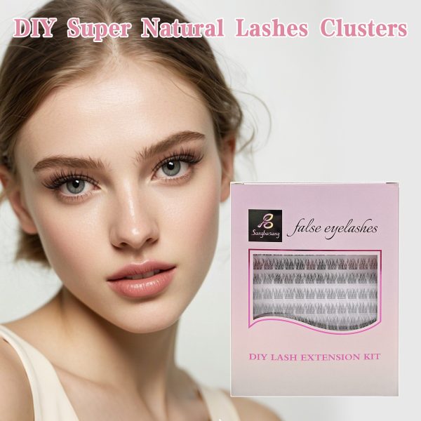 Sangbasang Individual Lashes 120 Pcs DIY Eyelash Extensions Natural 10-14mm Cluster Lashes - 图片 4