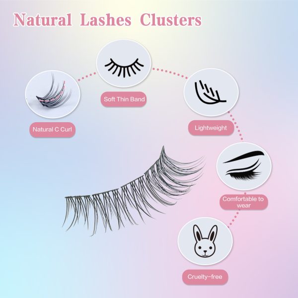 Sangbasang Individual Lashes 120 Pcs DIY Eyelash Extensions Natural 10-14mm Cluster Lashes - 图片 6