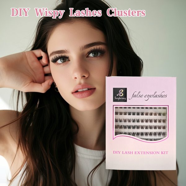 Sangbasang Fluffy Lash Clusters Eyelash Extension: 120pcs Individual Lashes 8-16mm Natural Lash Extension DIY - 图片 4