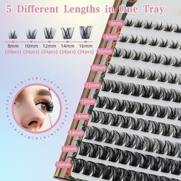 Sangbasang Fluffy Lash Clusters Eyelash Extension: 120pcs Individual Lashes 8-16mm Natural Lash Extension DIY - 图片 7