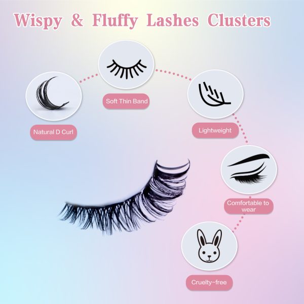 Sangbasang Fluffy Lash Clusters Eyelash Extension: 120pcs Individual Lashes 8-16mm Natural Lash Extension DIY - 图片 8