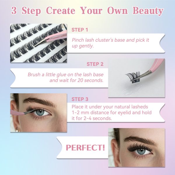 Sangbasang Fluffy Lash Clusters Eyelash Extension: 120pcs Individual Lashes 8-16mm Natural Lash Extension DIY - 图片 9
