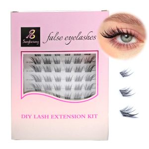 Sangbasang Fox Eye Lash Clusters Wispy: Natural Left & Right Individual Lashes 60 Pcs DIY Eyelash Extensions 9-13mm Cluster Lashes